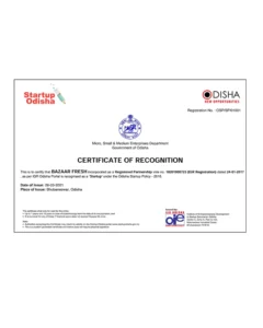 Startup Odisha Certificate